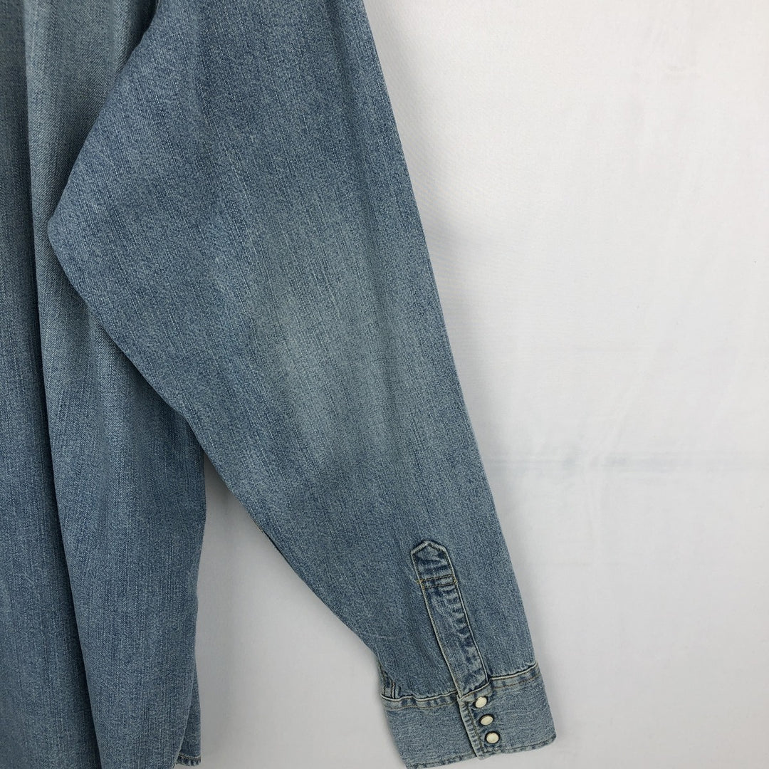90s-00'S Levi's Jeans Long-Sleeve Denim Western Shirt, Men's Size L (approx.), Vintage cotton Blue type light blue Vintage Second Hand