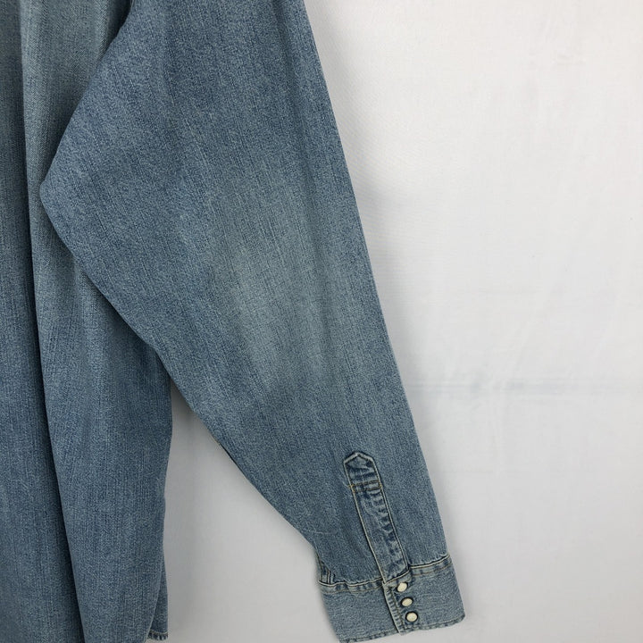 90s-00'S Levi's Jeans Long-Sleeve Denim Western Shirt, Men's Size L (approx.), Vintage cotton Blue type light blue Vintage Second Hand