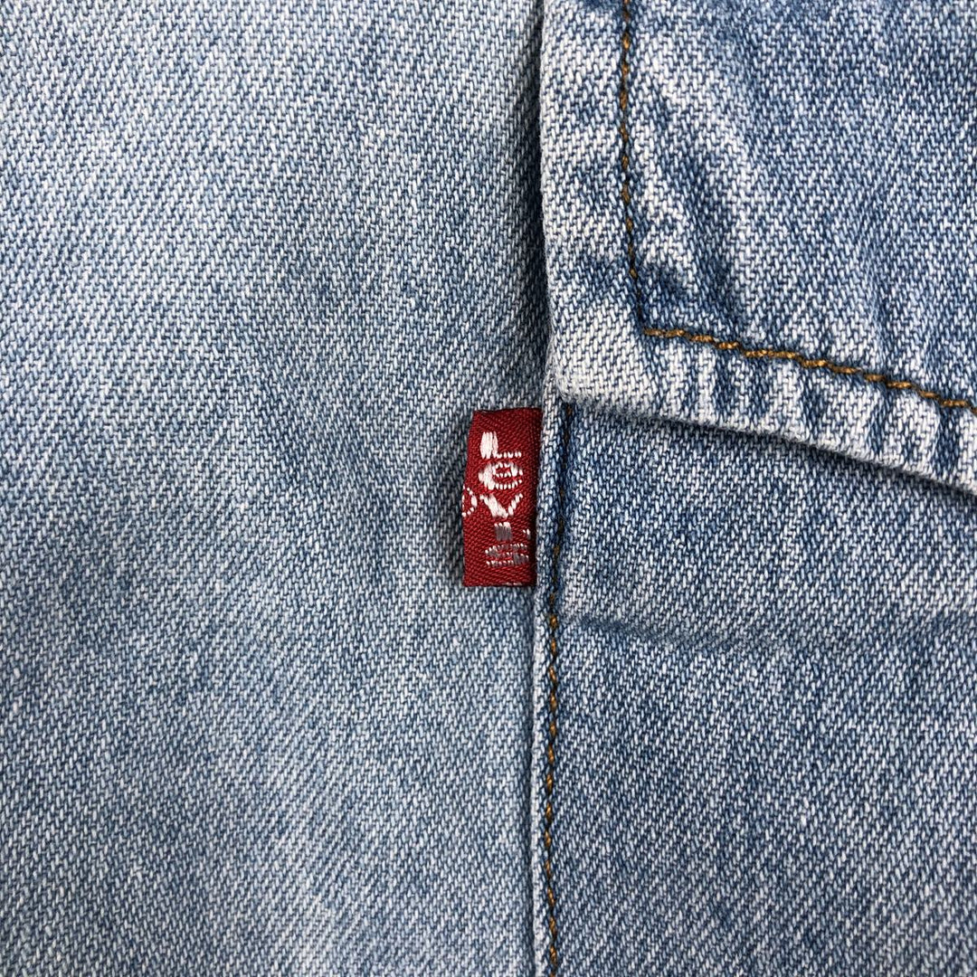 Levi's Long-Sleeve Denim Western Shirt, Men's Size XL (approx.) cotton Blue type light blue Vintage Second Hand