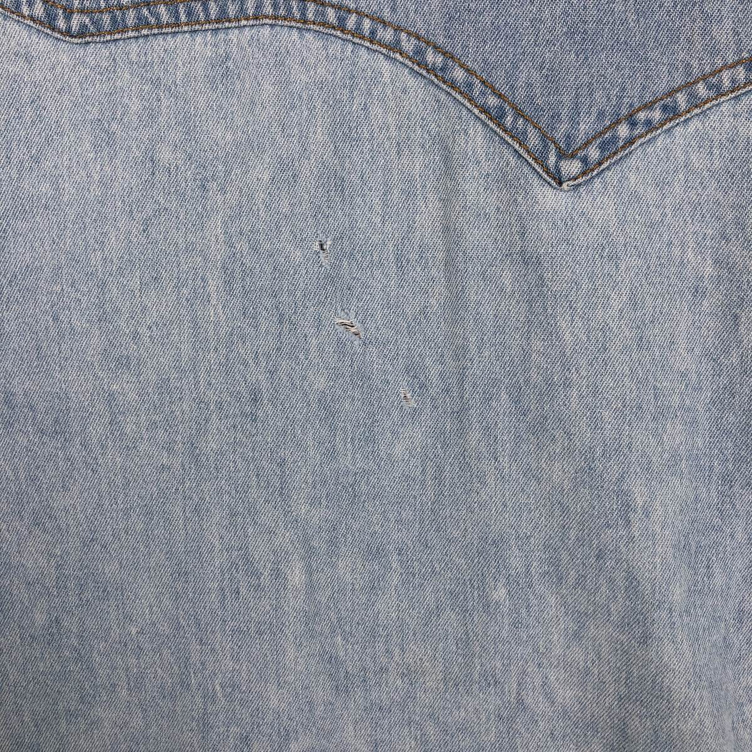 Levi's Long-Sleeve Denim Western Shirt, Men's Size XL (approx.) cotton Blue type light blue Vintage Second Hand
