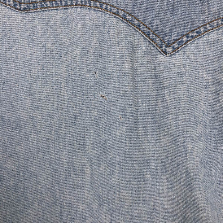 Levi's Long-Sleeve Denim Western Shirt, Men's Size XL (approx.) cotton Blue type light blue Vintage Second Hand