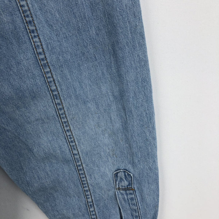 Levi's Long-Sleeve Denim Western Shirt, Men's Size XL (approx.) cotton Blue type light blue Vintage Second Hand