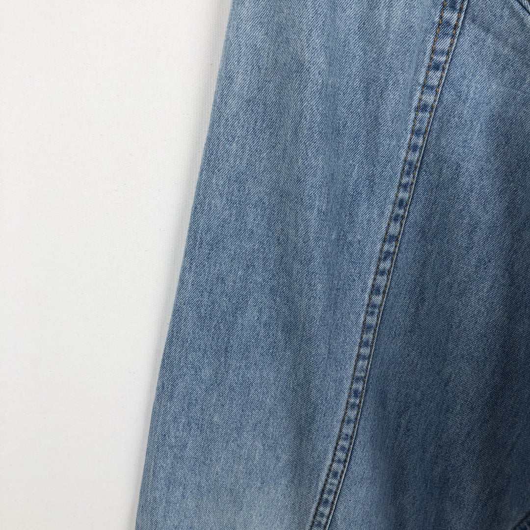 Levi's Long-Sleeve Denim Western Shirt, Men's Size XL (approx.) cotton Blue type light blue Vintage Second Hand