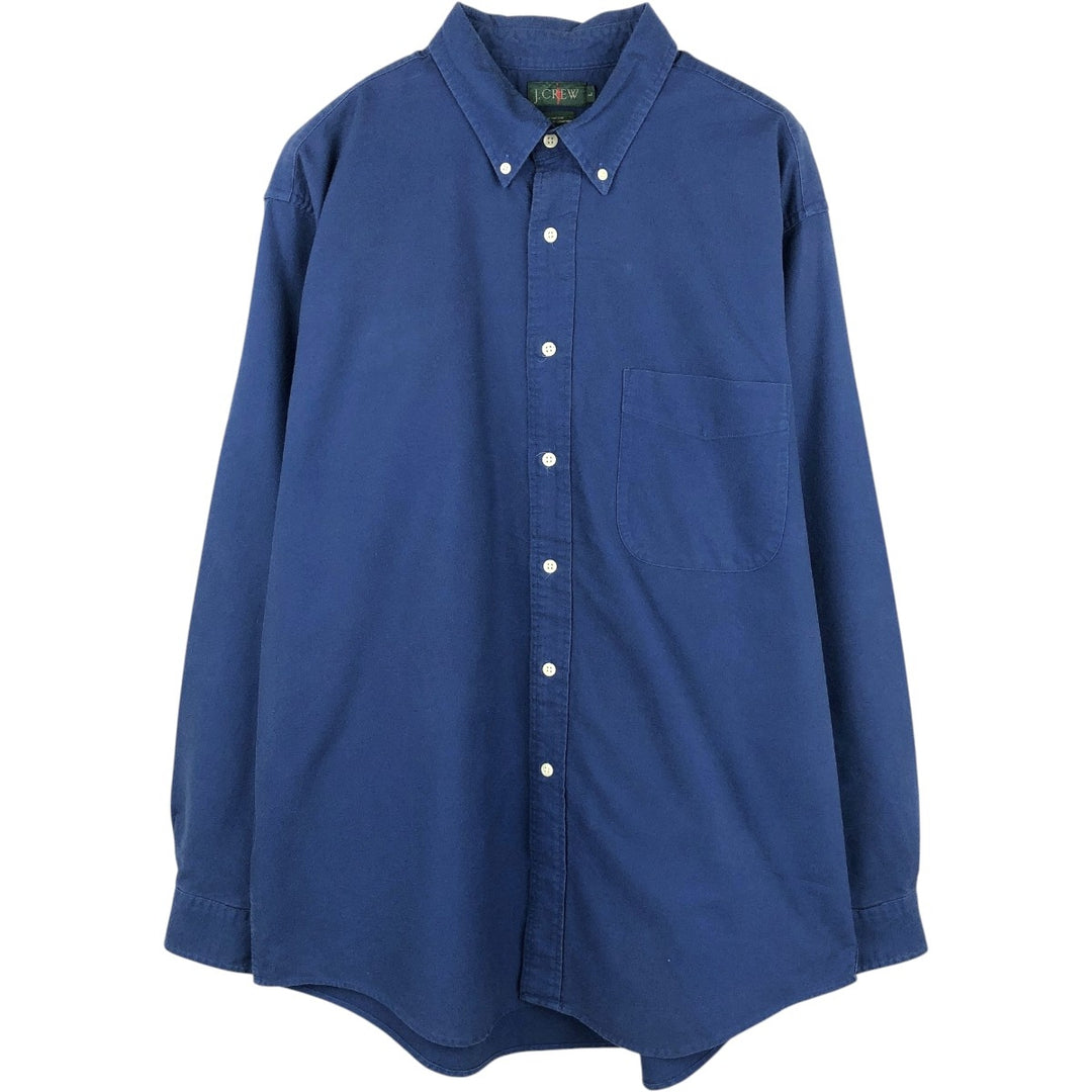 90'S J.Crew Vintage long sleeve button down shirt, size L for men cotton blue type Vintage Second Hand