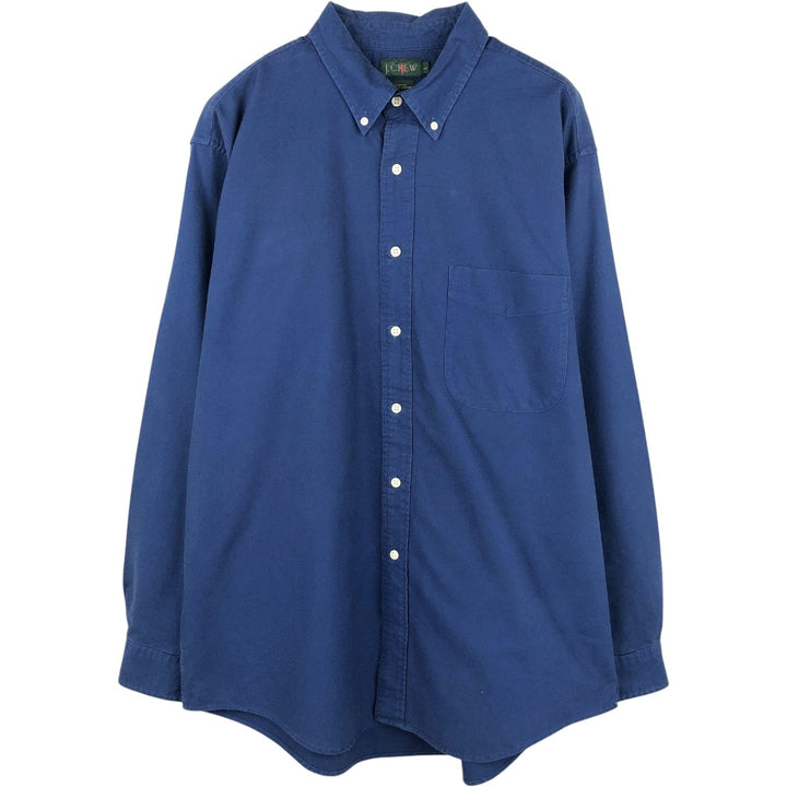 90'S J.Crew Vintage long sleeve button down shirt, size L for men cotton blue type Vintage Second Hand