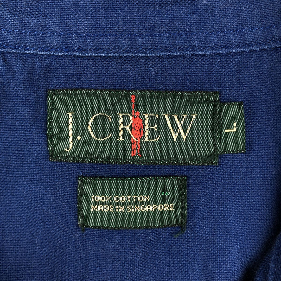 90'S J.Crew Vintage long sleeve button down shirt, size L for men cotton blue type Vintage Second Hand