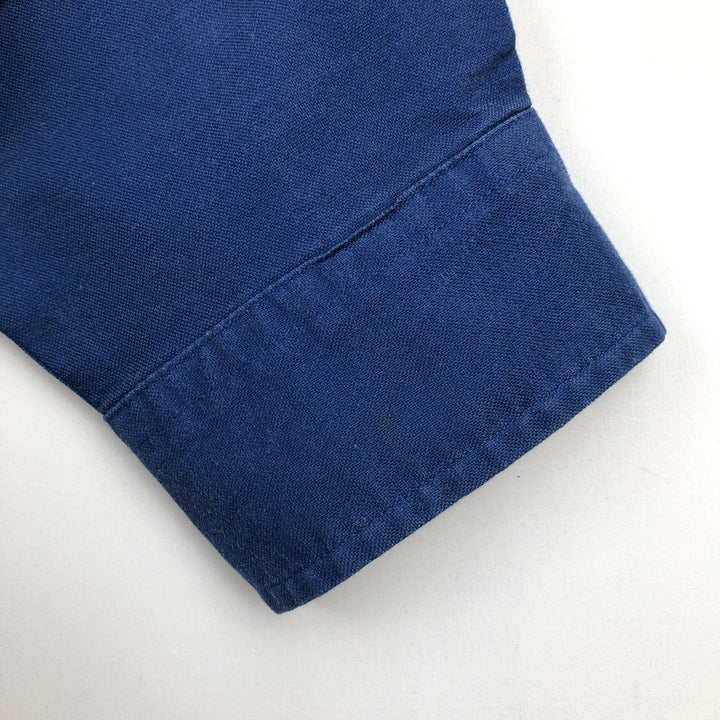 90'S J.Crew Vintage long sleeve button down shirt, size L for men cotton blue type Vintage Second Hand