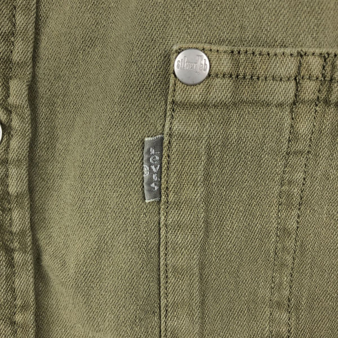 Levi's Silver Tab Long-Sleeve Cotton Shirt, Men's Size M (approx.) cotton Khaki type Vintage Second Hand