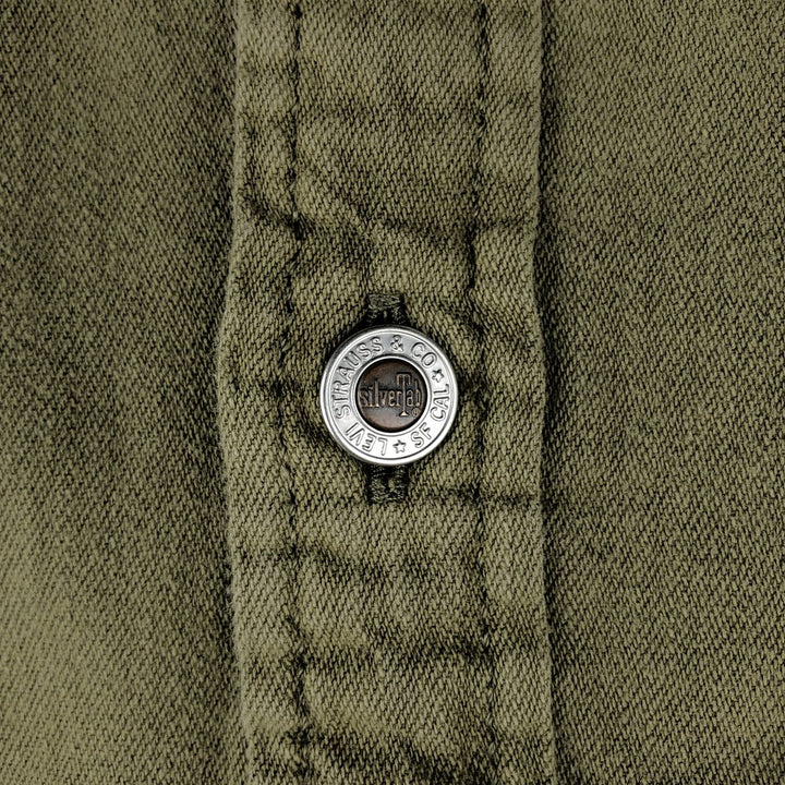 Levi's Silver Tab Long-Sleeve Cotton Shirt, Men's Size M (approx.) cotton Khaki type Vintage Second Hand