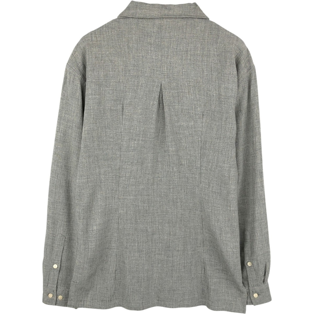 Calvin Klein long-sleeved open-collar box shirt, men's size S. unclear gray type Vintage Second Hand
