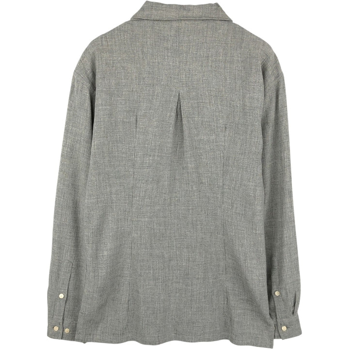 Calvin Klein long-sleeved open-collar box shirt, men's size S. unclear gray type Vintage Second Hand