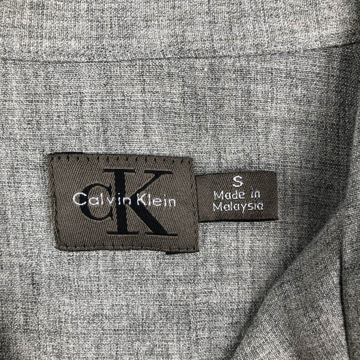 Calvin Klein long-sleeved open-collar box shirt, men's size S. unclear gray type Vintage Second Hand