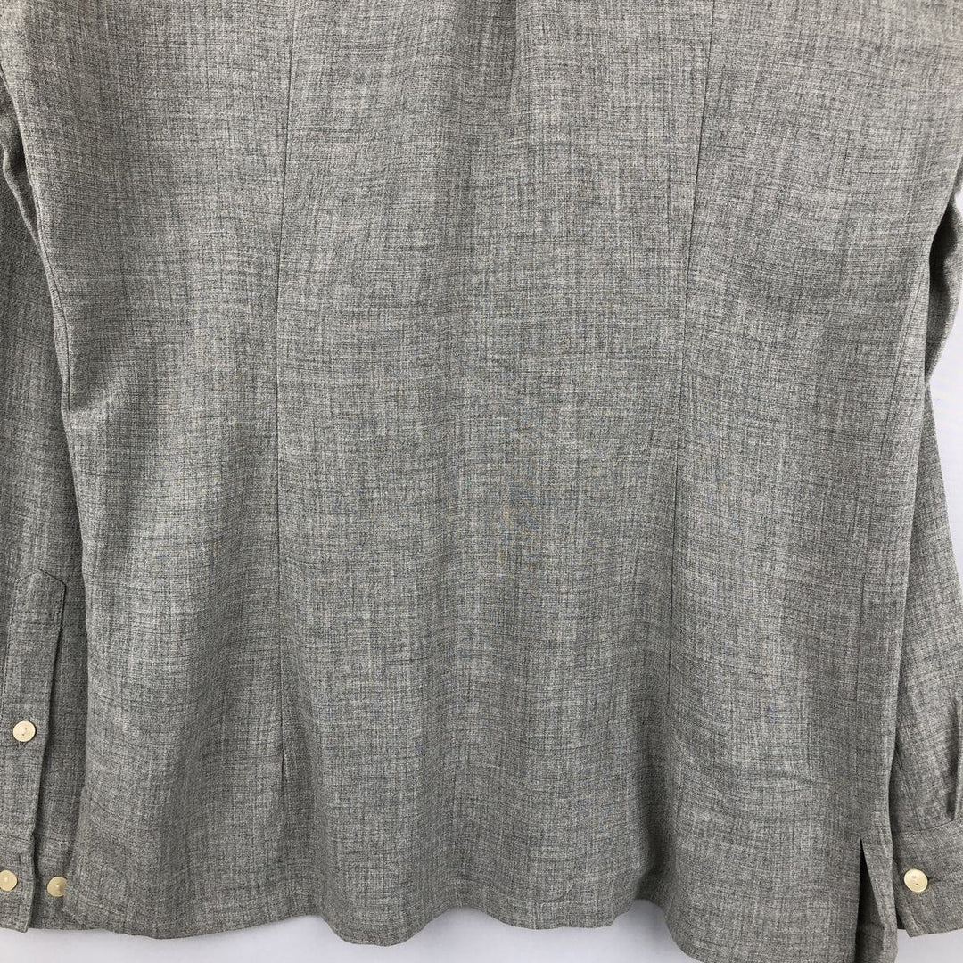 Calvin Klein long-sleeved open-collar box shirt, men's size S. unclear gray type Vintage Second Hand