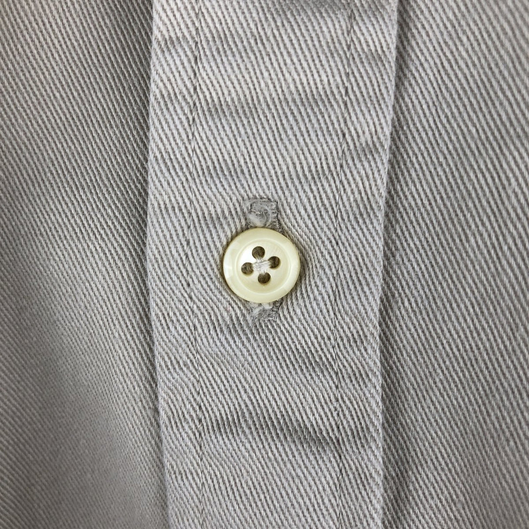 90'S J.Crew Long-Sleeve Button-Down Shirt, Made in USA, Men's Size S (Equivalent), Vintage cotton Beige type Vintage Second Hand