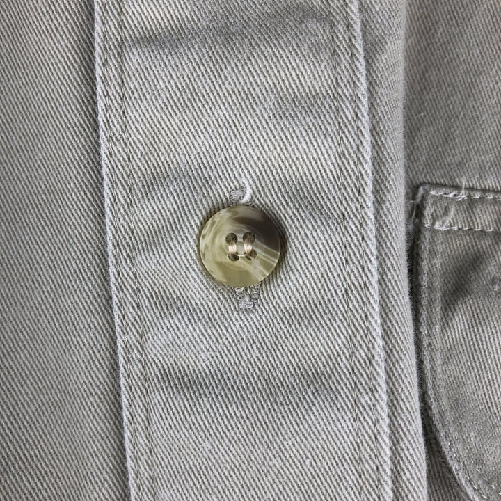 1990'S Woolrich Long-Sleeve Button-Down Shirt, Men's Size L (Equivalent), Vintage cotton Beige type Vintage Second Hand