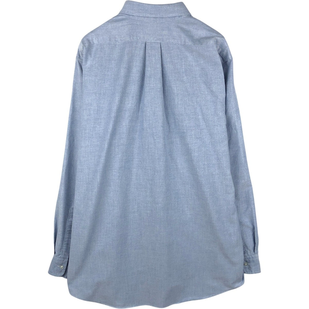 90'S LL Bean Long-Sleeve Button-Down Shirt, Made in USA, Men's XL (approx.), Vintage cotton Blue type light blue Vintage Second Hand