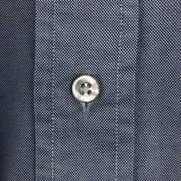 1980'S LL Bean Long-Sleeve Button-Down Shirt, Made in USA, Men's Size XL (Equivalent), Vintage cotton Blue type light blue Vintage Second Hand
