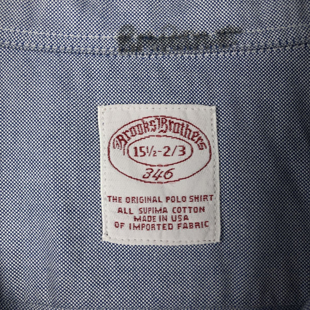 Brooks Brothers long-sleeved button-down shirt, made in the USA, size M Supima Cotton Blue type light blue Vintage Second Hand