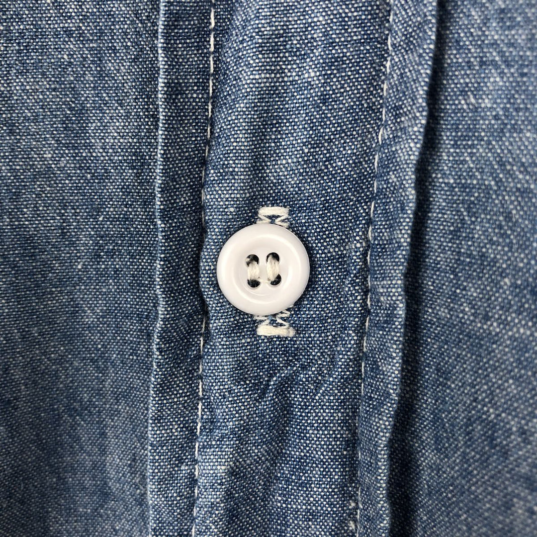 90'S Five Brother long-sleeved chambray shirt, men's size L equivalent, vintage. unclear Blue type light blue Vintage Second Hand