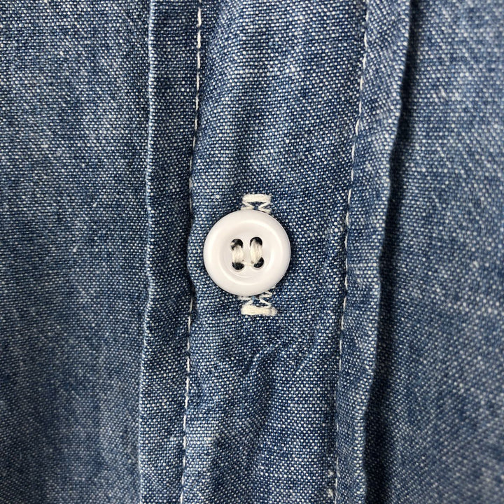90'S Five Brother long-sleeved chambray shirt, men's size L equivalent, vintage. unclear Blue type light blue Vintage Second Hand