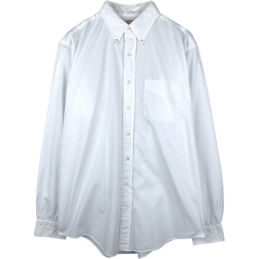 Brooks Brothers Est.1818 Long Sleeve Button Down Shirt Made in USA Men's Size L cotton white type Vintage Second Hand
