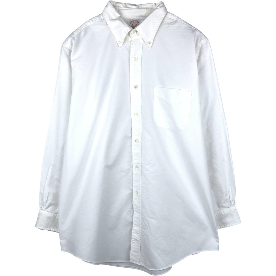 Brooks Brothers Est.1818 Long Sleeve Button Down Shirt Made in USA Men's XL Supima Cotton white type Vintage Second Hand
