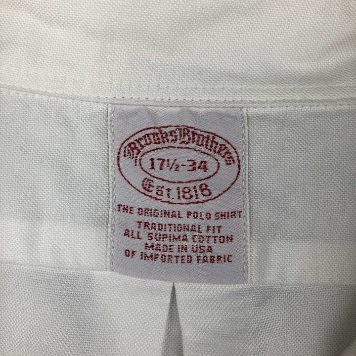 Brooks Brothers Est.1818 Long Sleeve Button Down Shirt Made in USA Men's XL Supima Cotton white type Vintage Second Hand