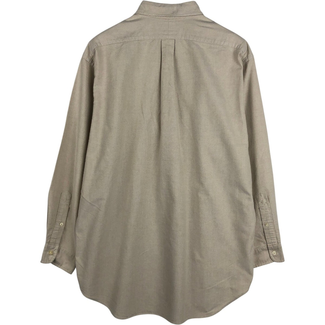 Ralph Lauren YARMOUTH long sleeve button down shirt, men's XL size cotton Beige type Vintage Second Hand