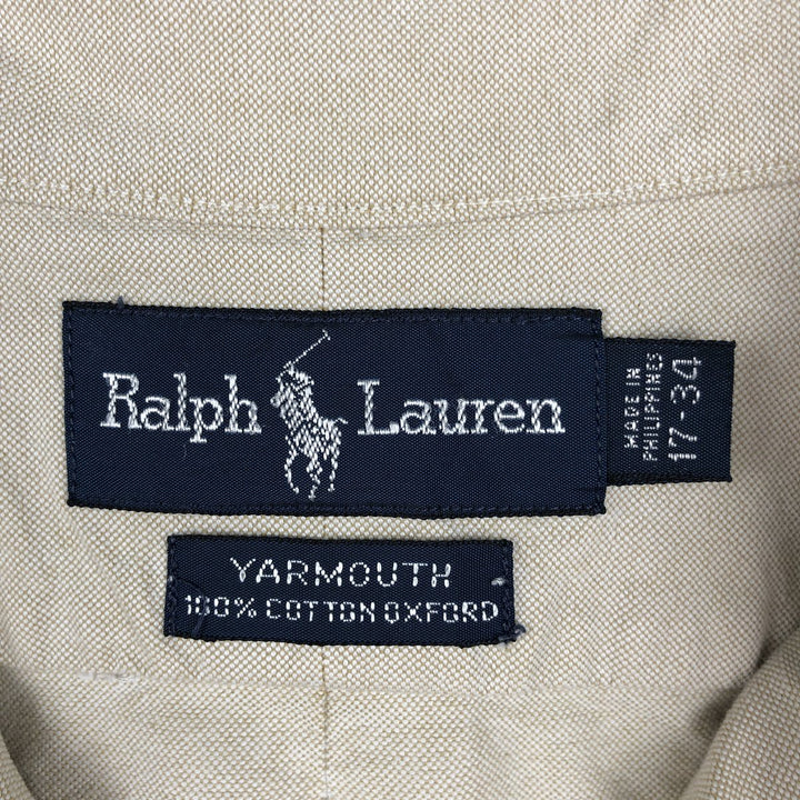 Ralph Lauren YARMOUTH long sleeve button down shirt, men's XL size cotton Beige type Vintage Second Hand