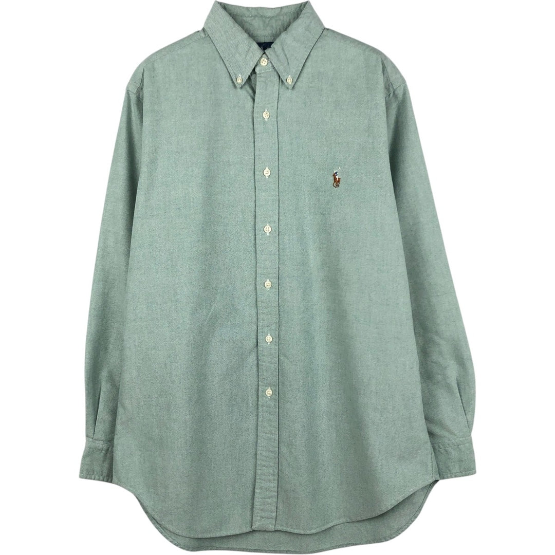 Ralph Lauren Classic Fit Long Sleeve Button Down Shirt, Men's Size L cotton Khaki type sage green Vintage Second Hand