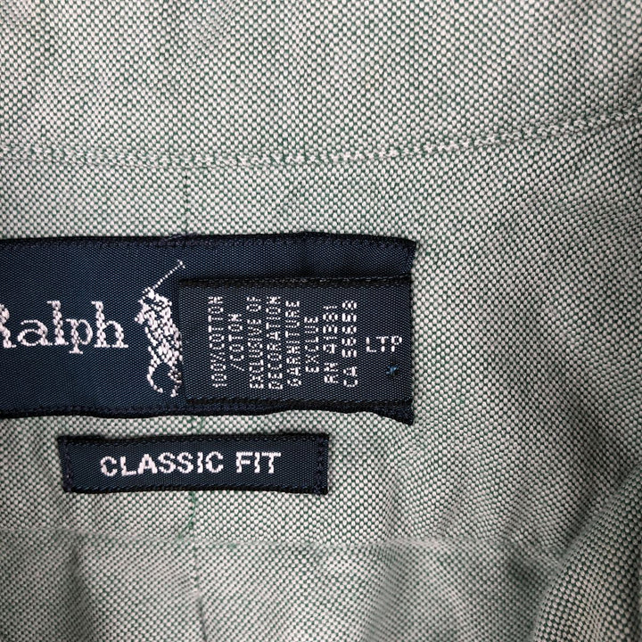 Ralph Lauren Classic Fit Long Sleeve Button Down Shirt, Men's Size L cotton Khaki type sage green Vintage Second Hand