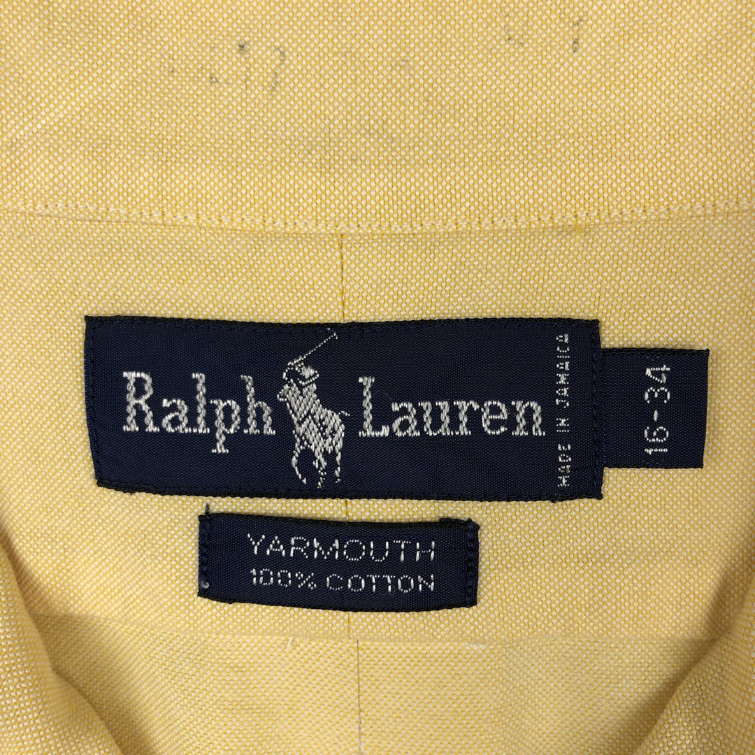Ralph Lauren YARMOUTH long sleeve button down shirt, men's XL size cotton yellow type Vintage Second Hand