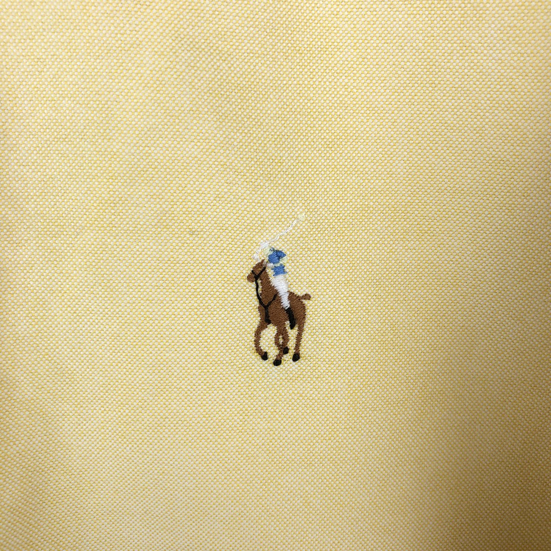 Ralph Lauren YARMOUTH long sleeve button down shirt, men's XL size cotton yellow type Vintage Second Hand