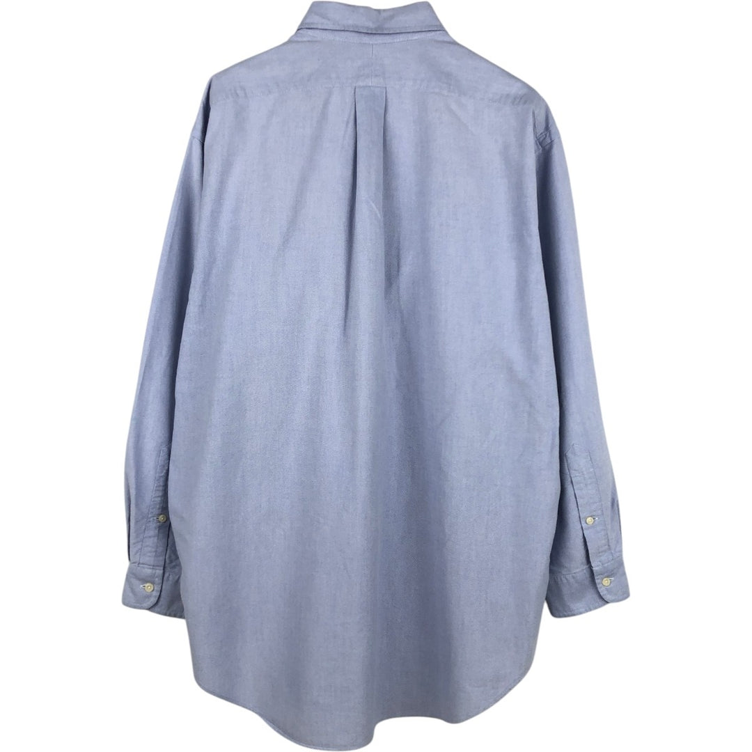 Ralph Lauren YARMOUTH long sleeve button down shirt, men's XXL size cotton Blue type light blue Vintage Second Hand