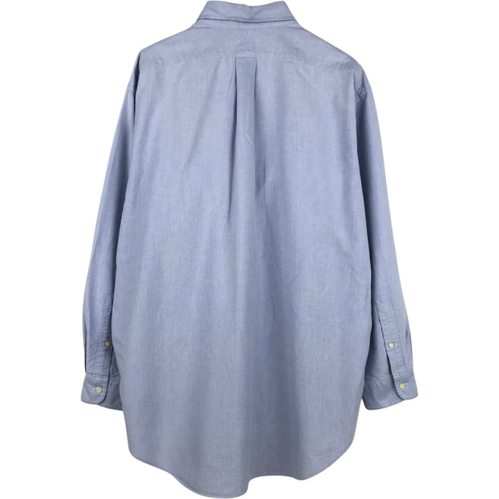 Ralph Lauren YARMOUTH long sleeve button down shirt, men's XXL size cotton Blue type light blue Vintage Second Hand