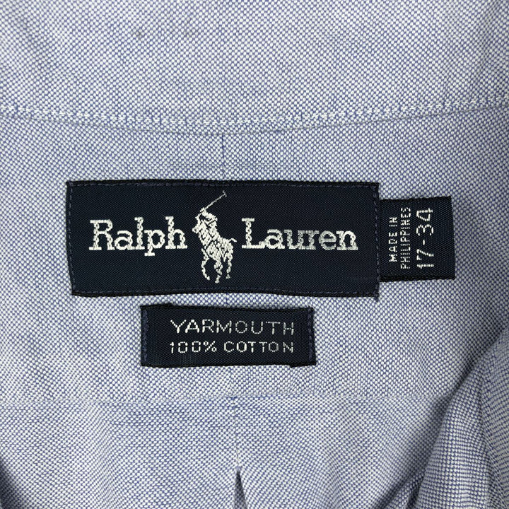 Ralph Lauren YARMOUTH long sleeve button down shirt, men's XXL size cotton Blue type light blue Vintage Second Hand