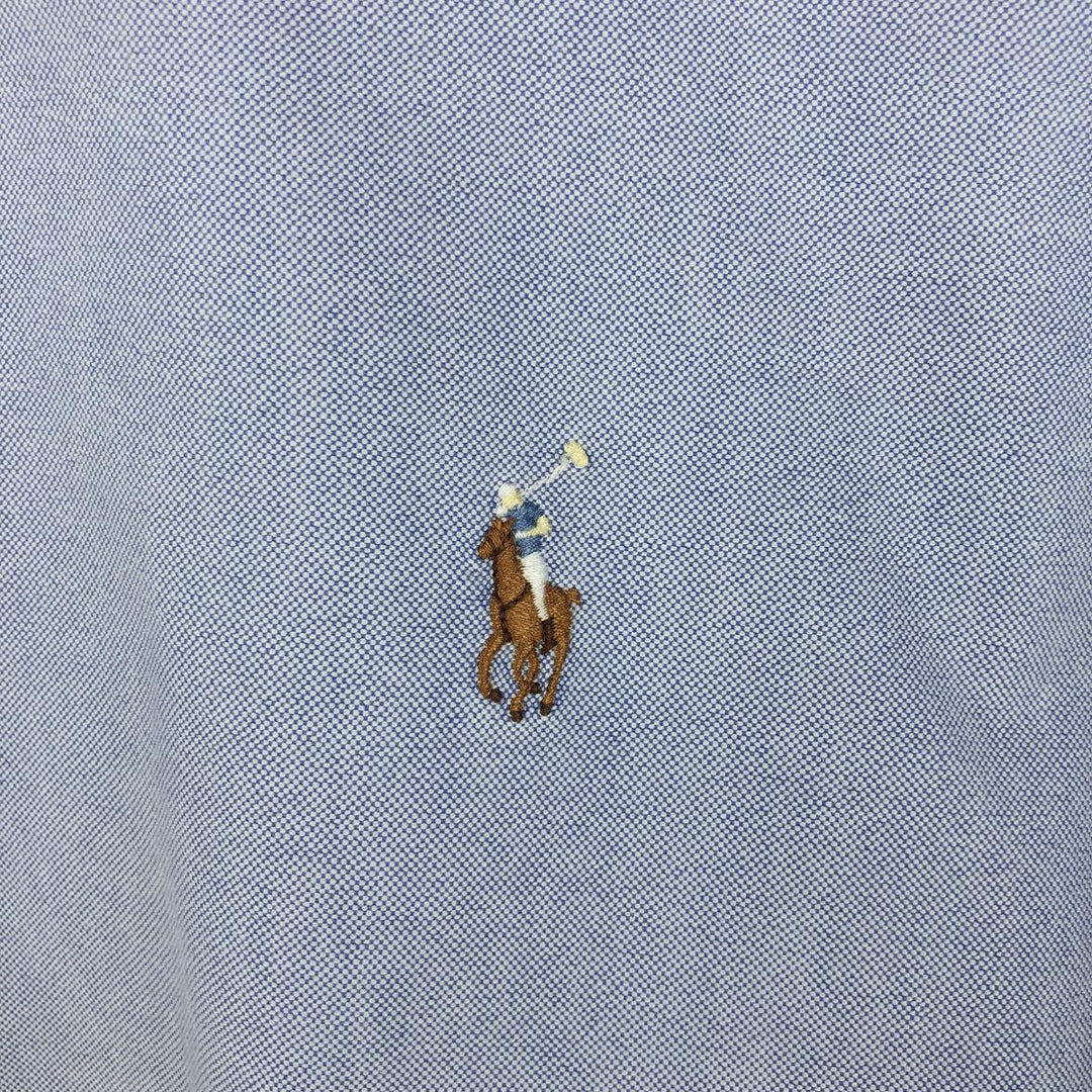 Ralph Lauren YARMOUTH long sleeve button down shirt, men's XXL size cotton Blue type light blue Vintage Second Hand