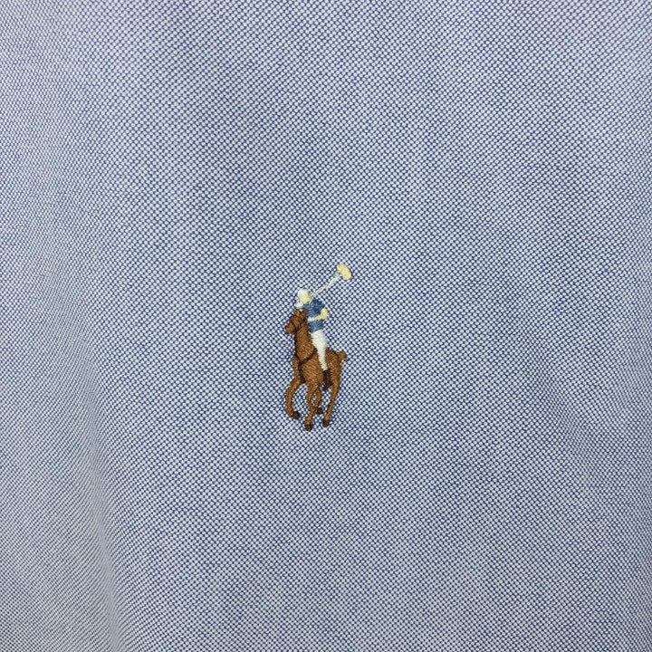 Ralph Lauren YARMOUTH long sleeve button down shirt, men's XXL size cotton Blue type light blue Vintage Second Hand