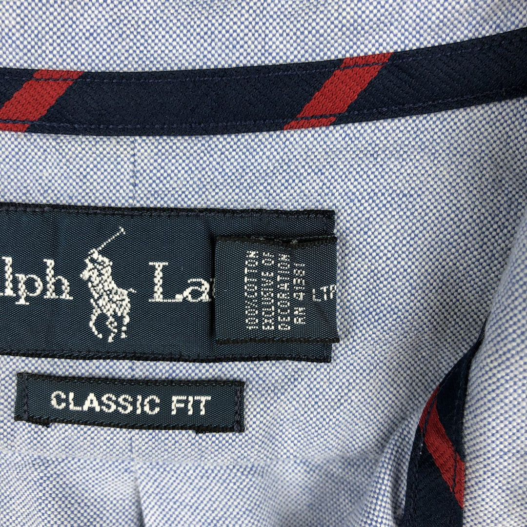 Ralph Lauren Classic Fit long sleeve button down shirt, men's size M cotton Blue type light blue Vintage Second Hand