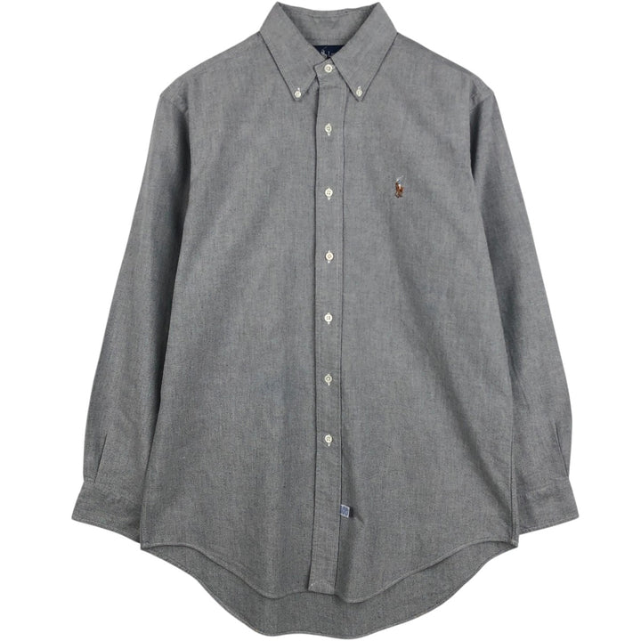 Ralph Lauren long sleeve button down shirt, men's size M cotton gray type Vintage Second Hand