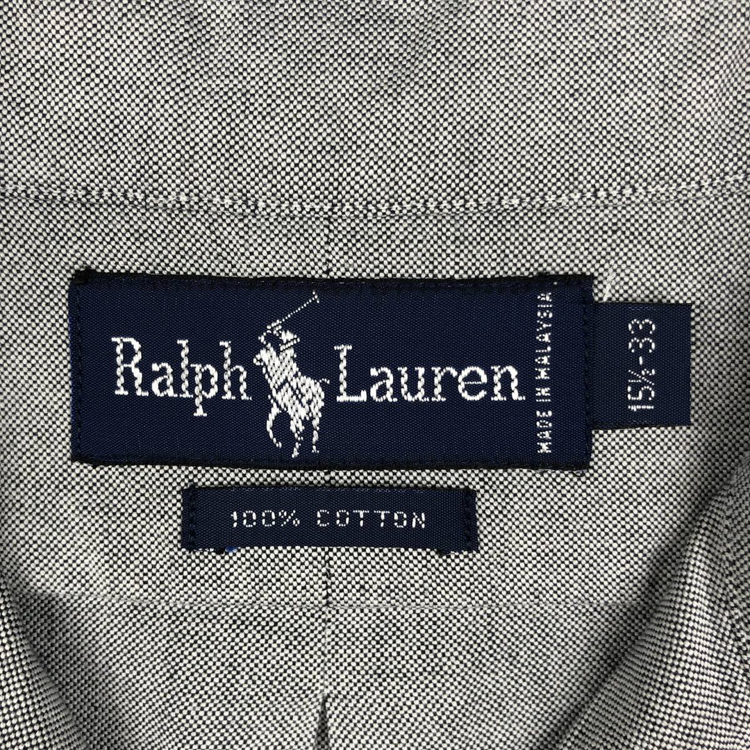 Ralph Lauren long sleeve button down shirt, men's size M cotton gray type Vintage Second Hand