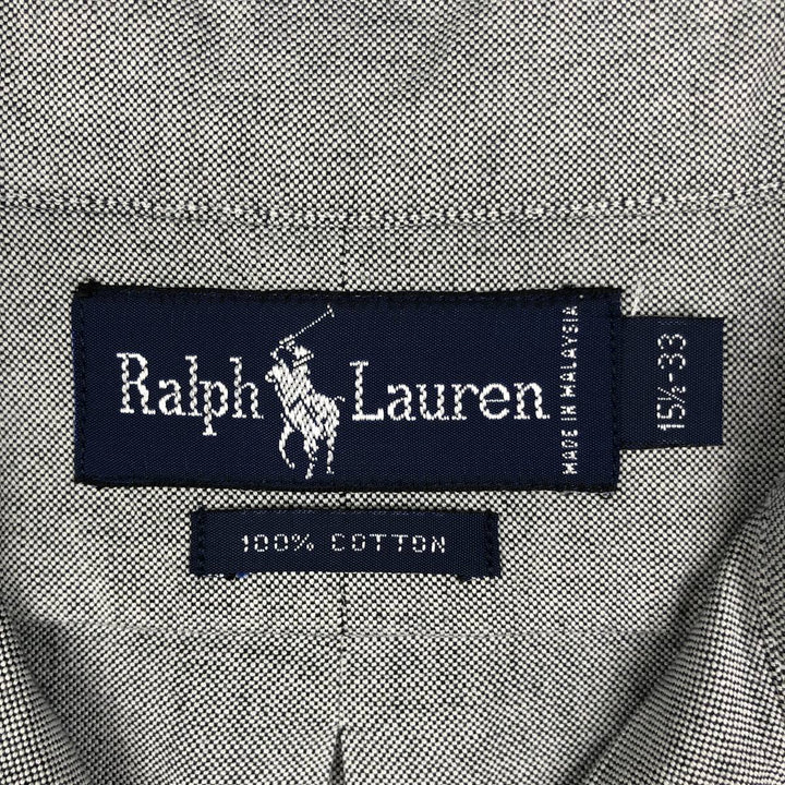 Ralph Lauren long sleeve button down shirt, men's size M cotton gray type Vintage Second Hand