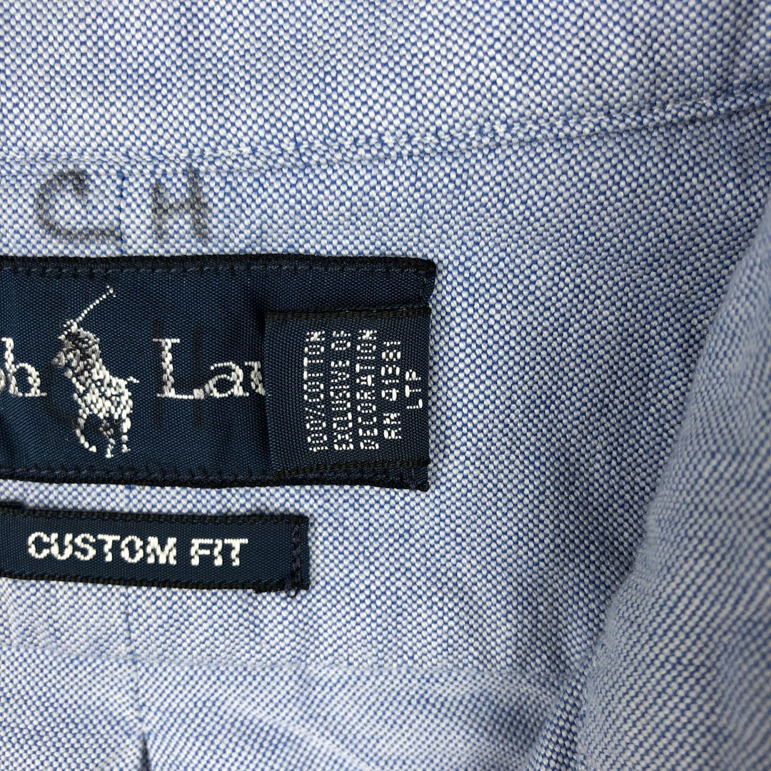 Ralph Lauren Classic Fit long sleeve button down shirt, men's size M cotton Blue type light blue Vintage Second Hand