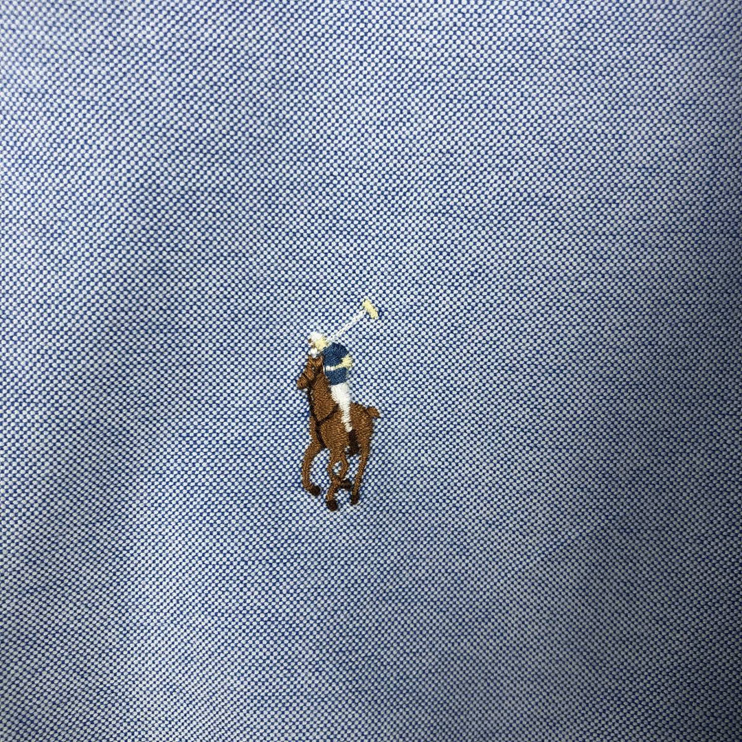 Ralph Lauren Classic Fit long sleeve button down shirt, men's size M cotton Blue type light blue Vintage Second Hand
