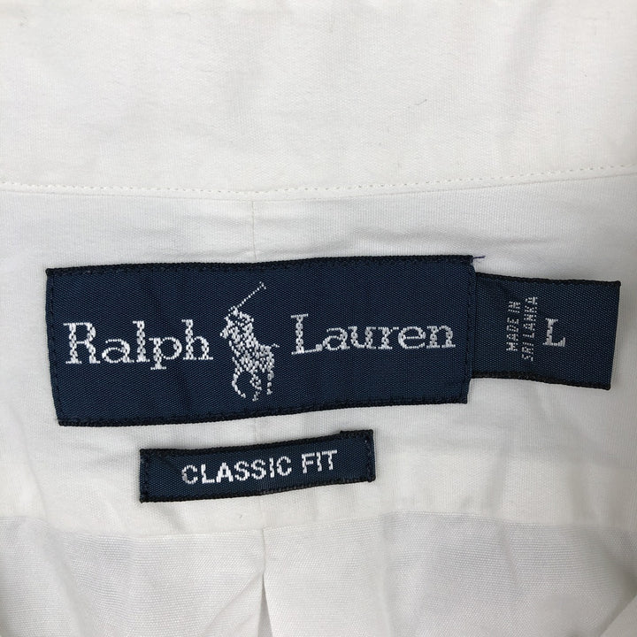 Ralph Lauren Classic Fit Long Sleeve Button Down Shirt, Men's Size L cotton white type Vintage Second Hand