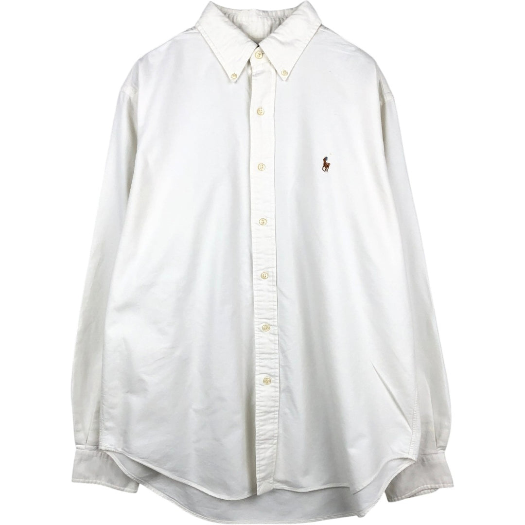 Ralph Lauren Classic Fit Long Sleeve Button Down Shirt, Men's Size L cotton white type Vintage Second Hand