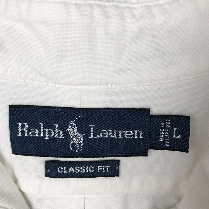 Ralph Lauren Classic Fit Long Sleeve Button Down Shirt, Men's Size L cotton white type Vintage Second Hand