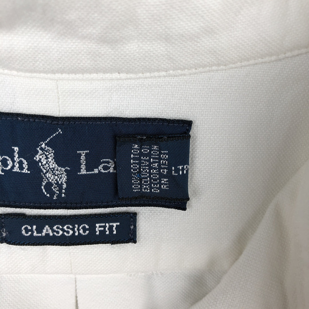 Ralph Lauren Classic Fit Long Sleeve Button Down Shirt, Men's Size L cotton white type Vintage Second Hand