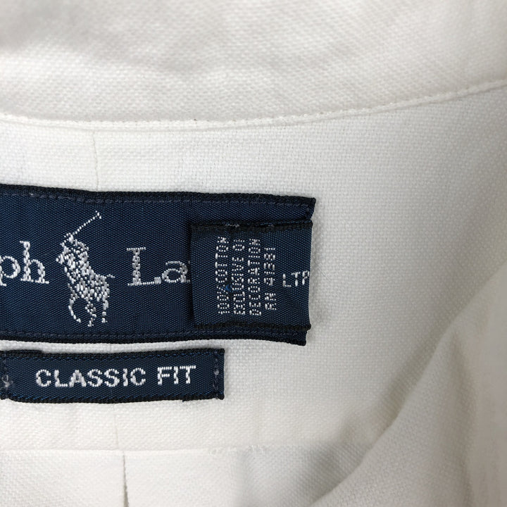 Ralph Lauren Classic Fit Long Sleeve Button Down Shirt, Men's Size L cotton white type Vintage Second Hand