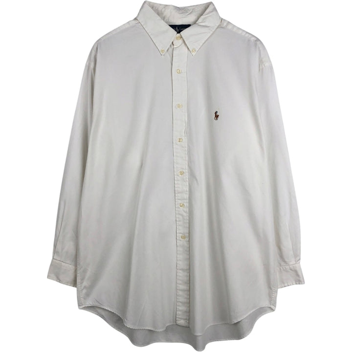 Ralph Lauren YARMOUTH long sleeve button down shirt, men's XL size cotton white type Vintage Second Hand